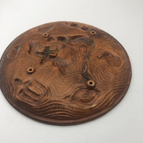 Vintage Multi Prod Inc. USA Decorative Plate Wall Hanging Wood Look Retro Kitsch - Picture 9 of 10